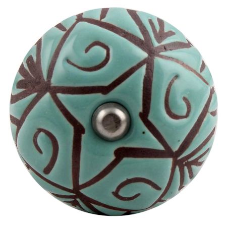 Sea Green Etched Ceramic Wine Stopper